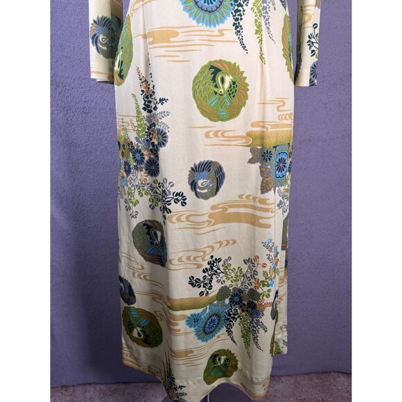 Vintage S-M Alice Of California Long Sleeve Yellow Floral Maxi Hippie‎ Dress 60s - Picture 7 of 14